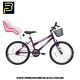 Bicicleta Cairu Aro 20 Star Girl C/ Cadeirinha para Boneca
