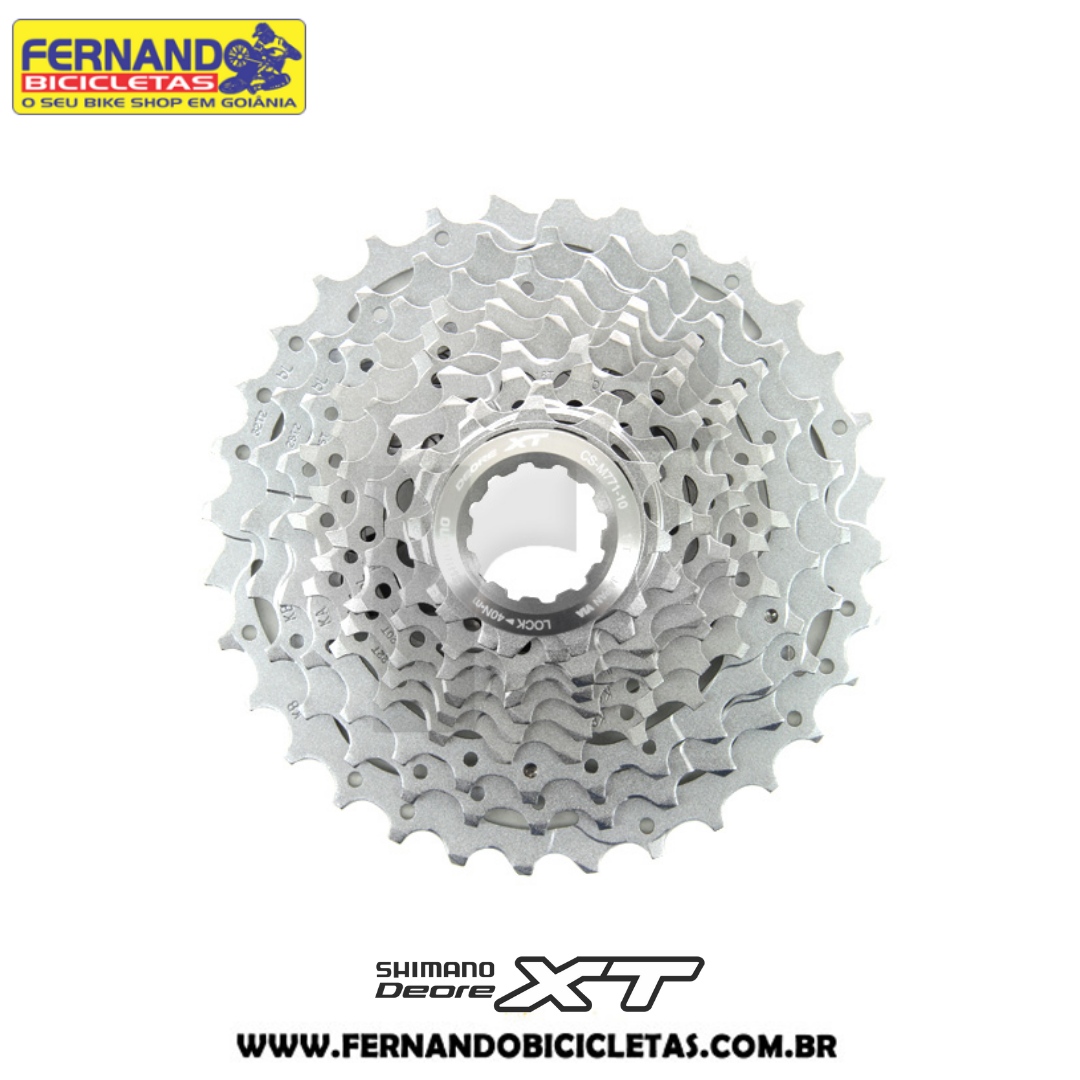 Cassete CS-M771-10 marchas Roda Livre Deore XT 11/34 dentes Dyna-Sys - Cinza