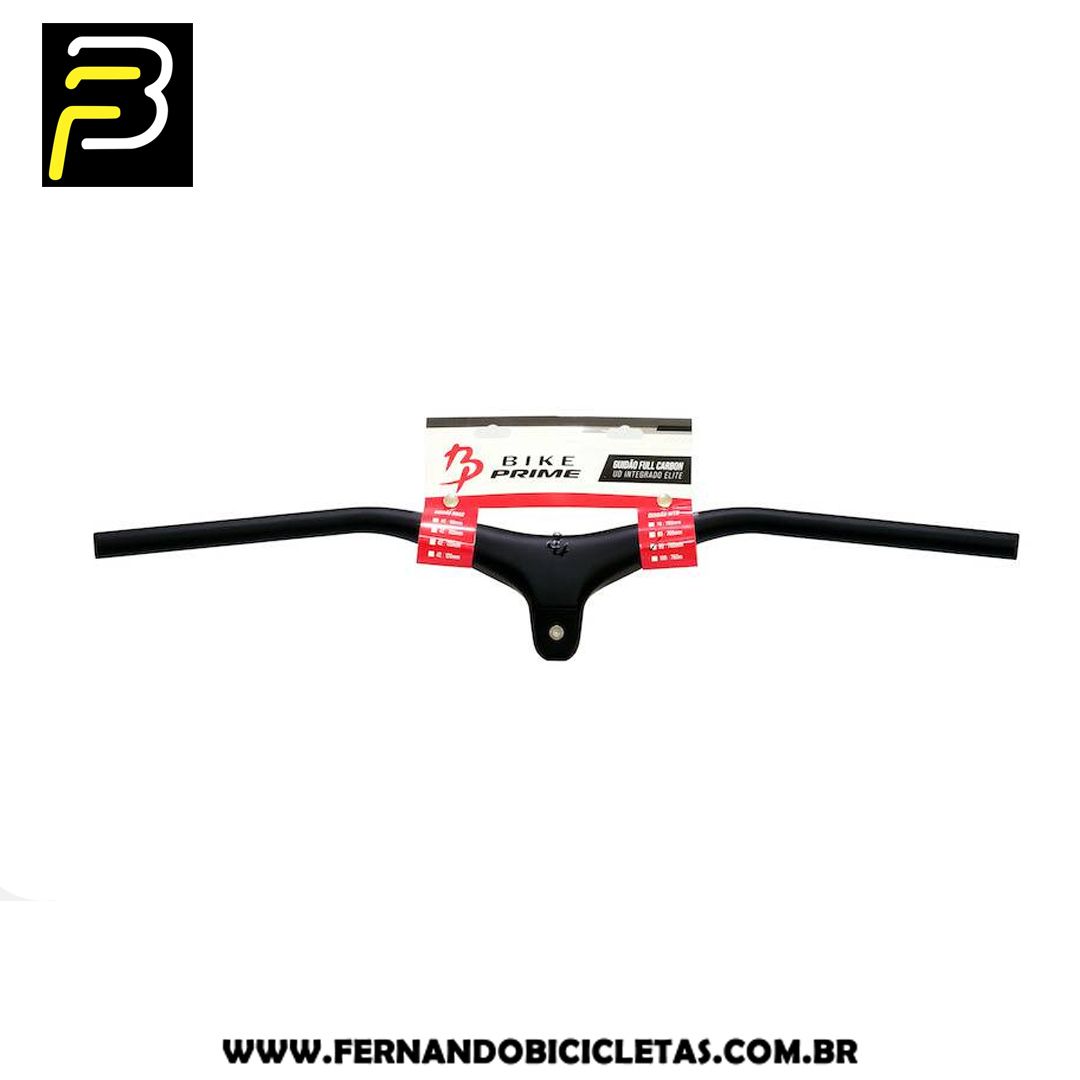 Guidão Bike Prime Integrado Elite Carbon 80mmx760mm 17° Graus