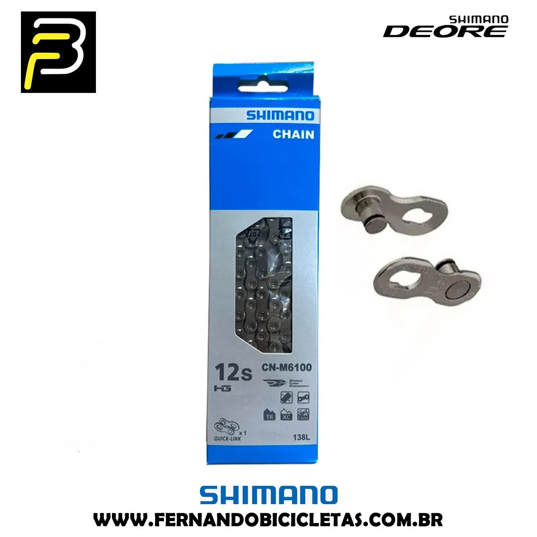 Corrente Bike Shimano Cn-m6100 12v Com Quick Link 138l Deore