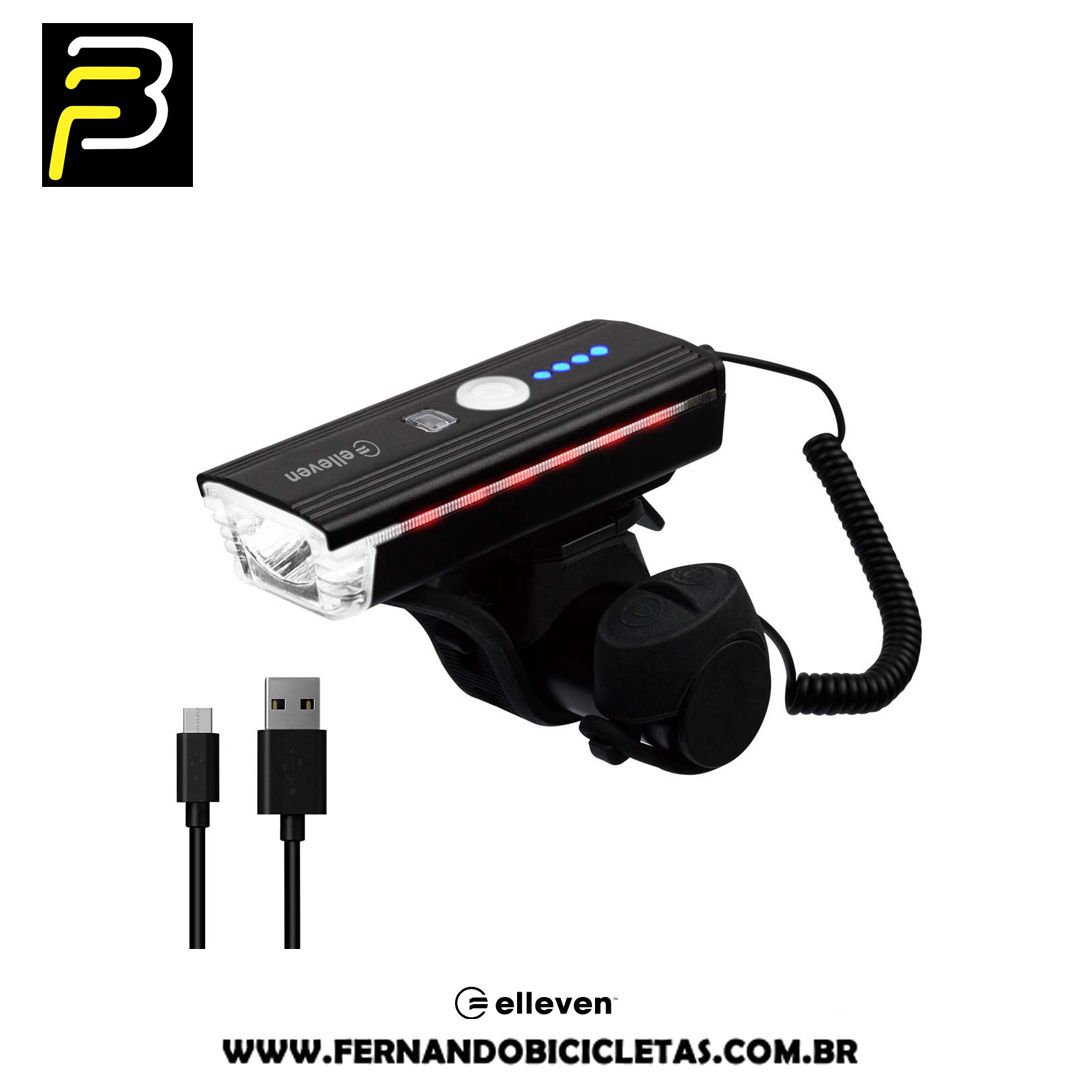 Farol Elleven Led com Sensor e Buzina Eletronica 350 Lumens USB