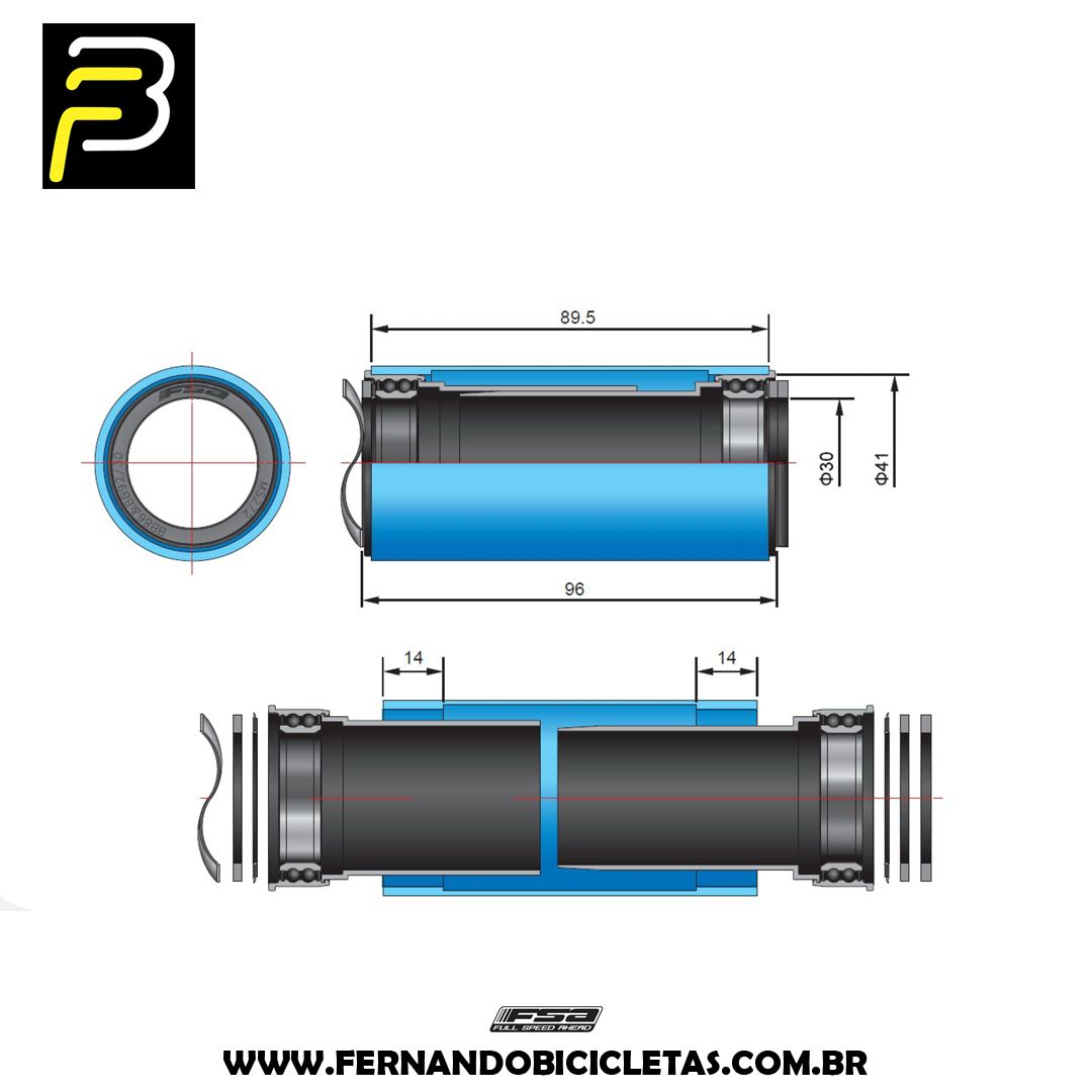 Movimento Central FSA EVO392 Adaptador BB30