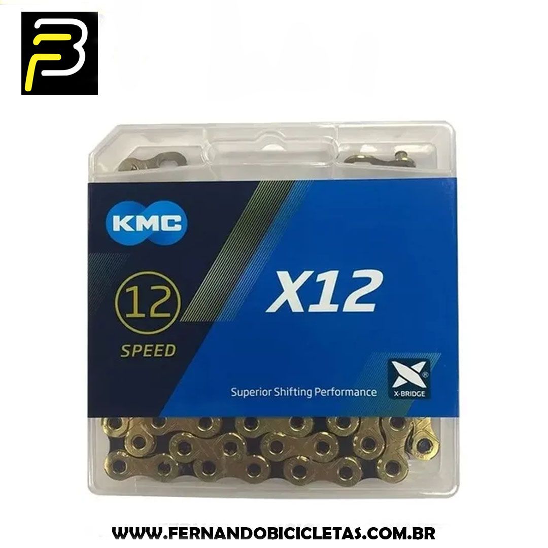 Corrente KMC X-12 Ti Dourada Xbridge