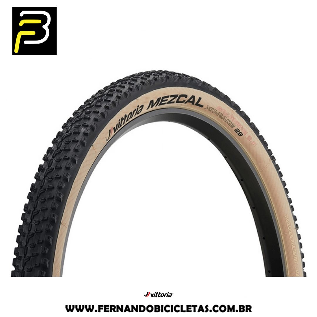 Pneu 29x2.25 Vittoria Graphene 2.0 Mezcal XC-RACE com faixa bege
