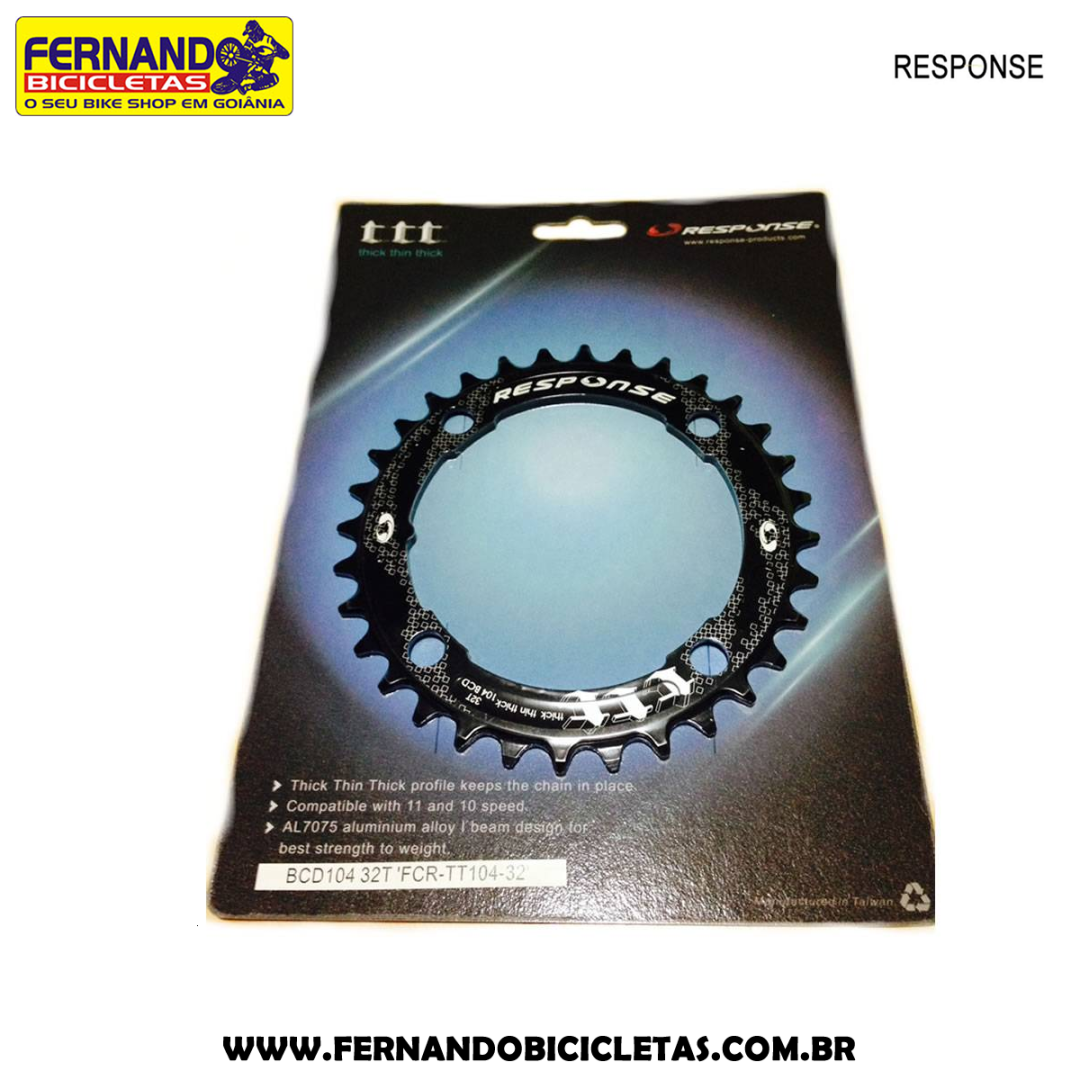 Coroa Response 32T PCD 104 Single Speed 10 e 11 Velocidades
