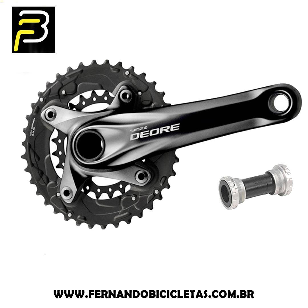 Pedivela Shimano Deore FC-M615 Duplo 2x10 24-38 Dentes