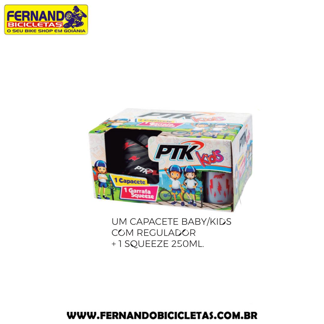 Kit Capacete Infatil + Squeeze  PTK Baby