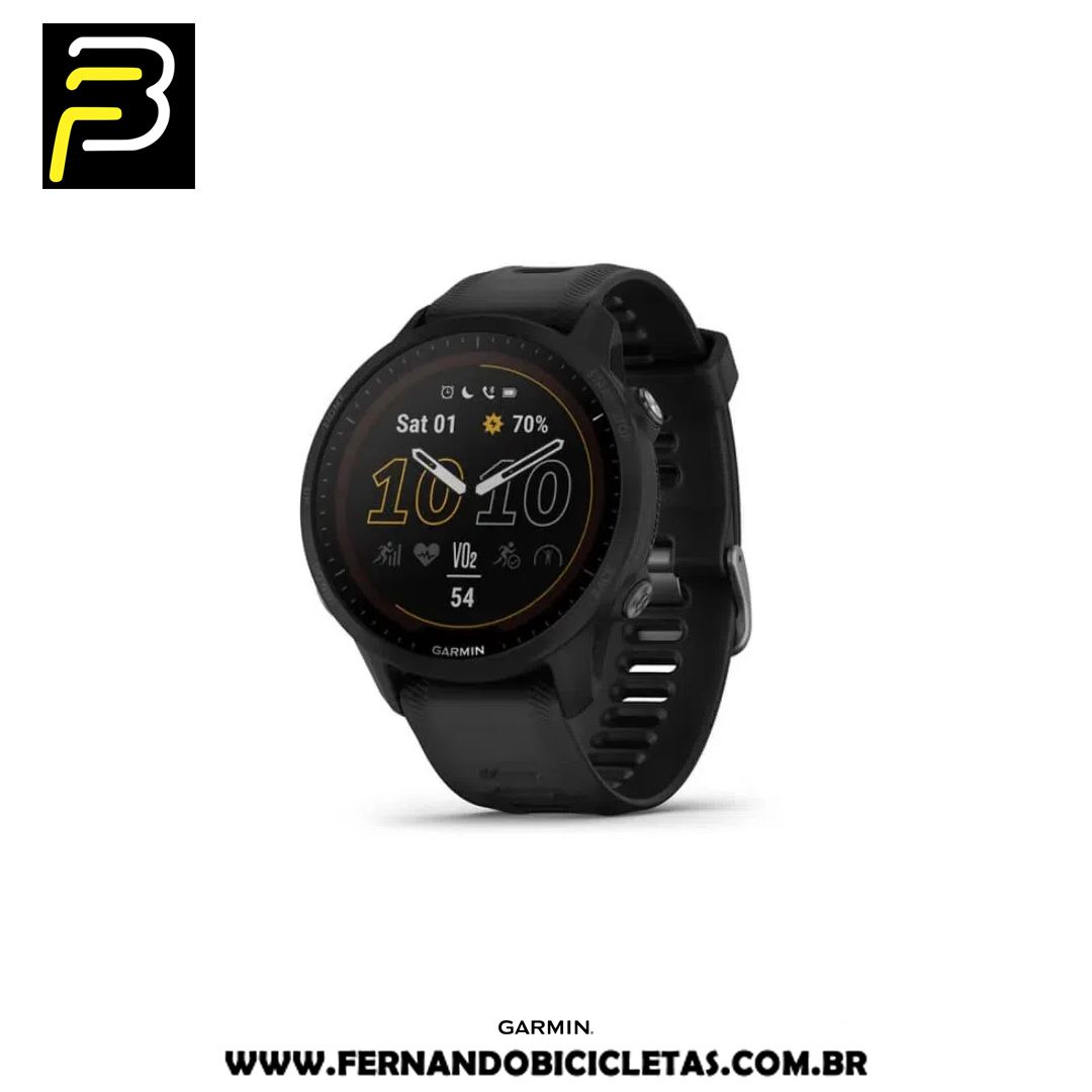 Relógio Garmin Forerunner 955 Solar SA Monitor Cardíaco de Pulso e GPS