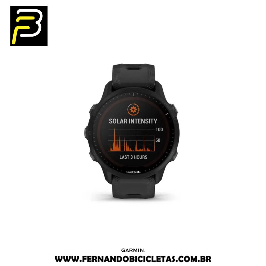 Relógio Garmin Forerunner 955 Solar SA Monitor Cardíaco de Pulso e GPS