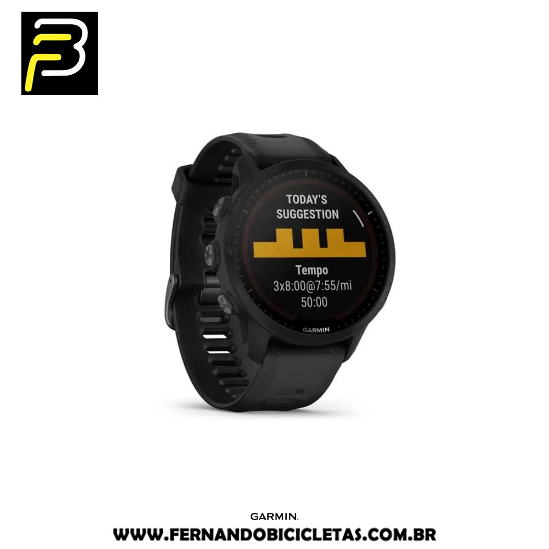 Relógio Garmin Forerunner 955 Solar SA Monitor Cardíaco de Pulso e GPS