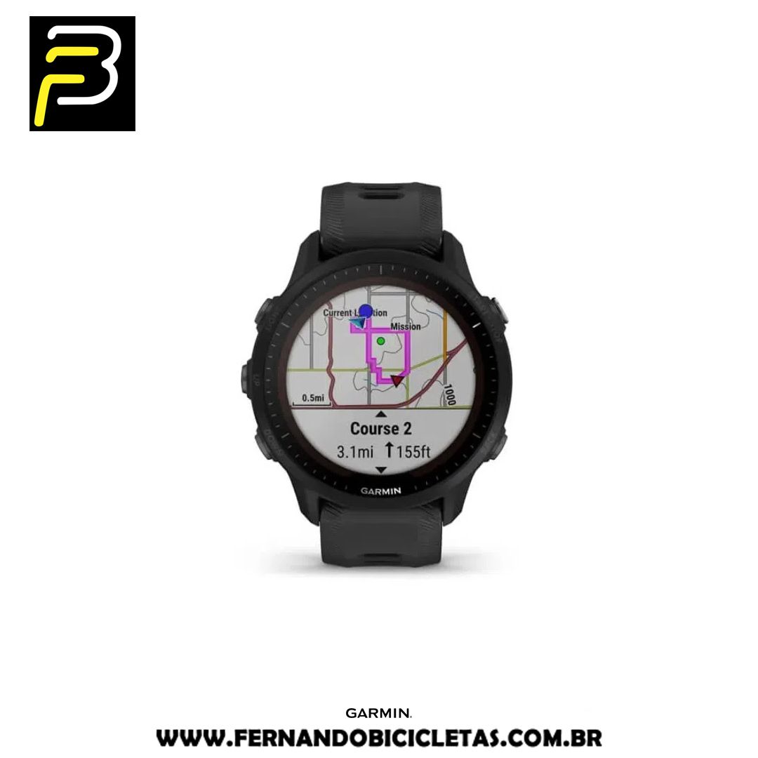 Relógio Garmin Forerunner 955 Solar SA Monitor Cardíaco de Pulso e GPS