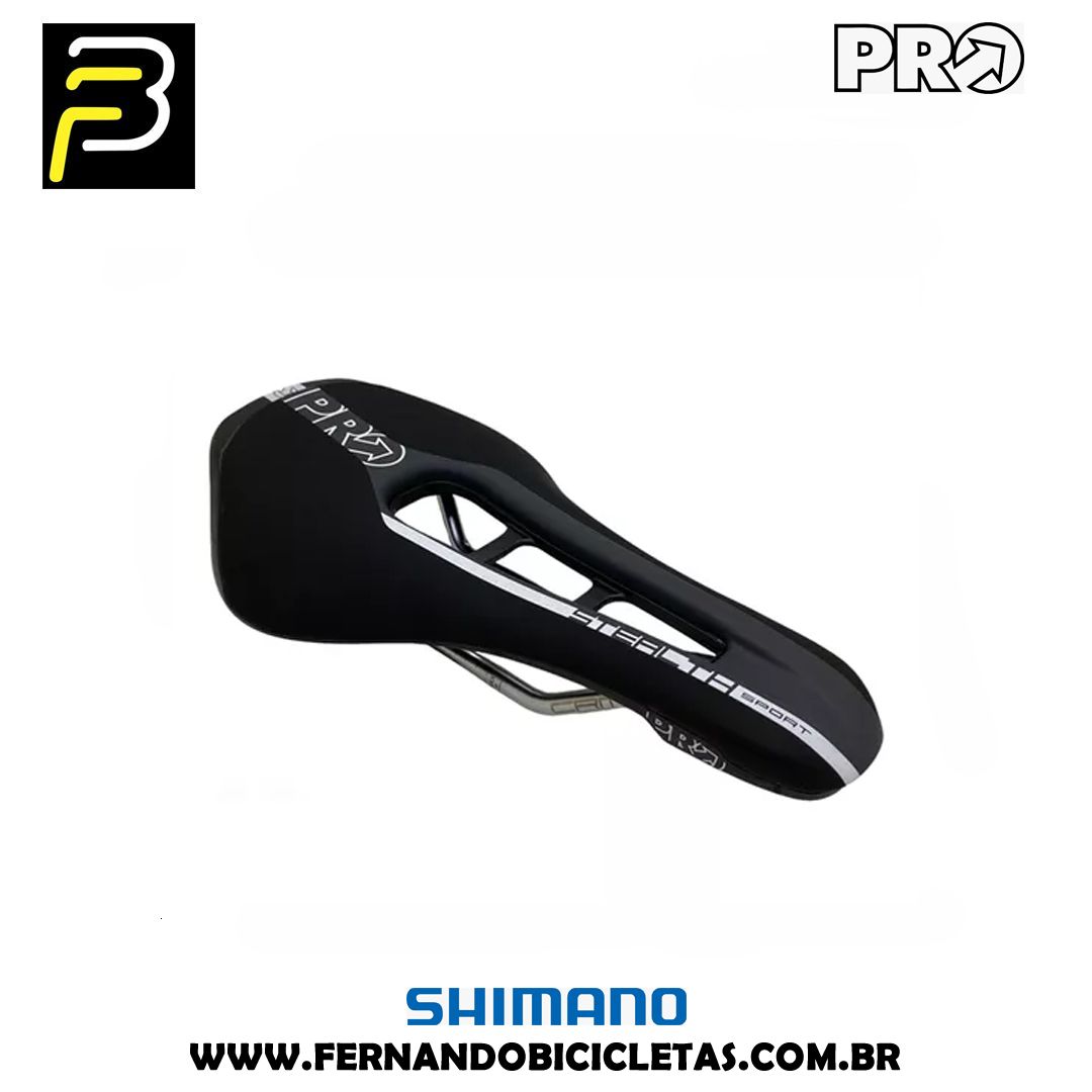 Selim Shimano Pro Stealth Sport Crmo Vazado 142mm