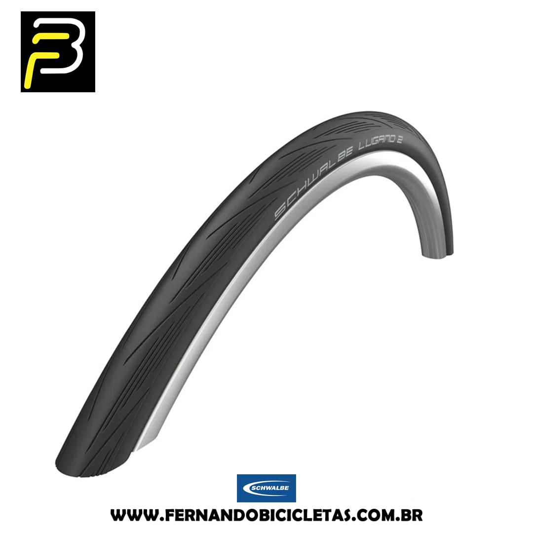Pneu 700X25 Schwalbe Lugano II K-Guard Dobravel Kevlar Preto