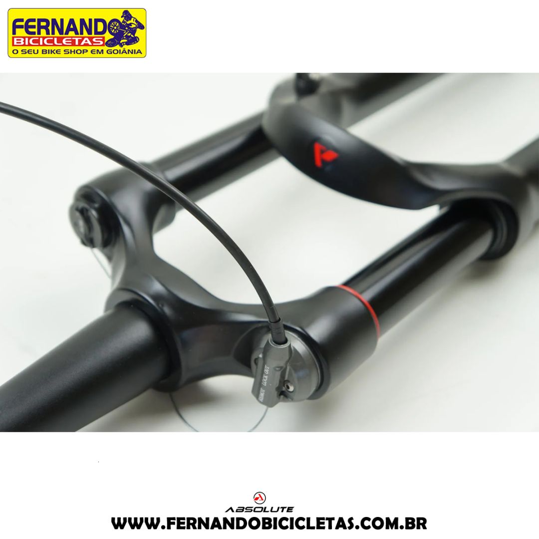 Suspensão Absolute Prime À Ar 29er 100mm Espiga Tapered Eixo 9mm com Trava no Guidão