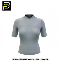 Camisa Ciclismo Feminina Márcio May Light Cinza Clean